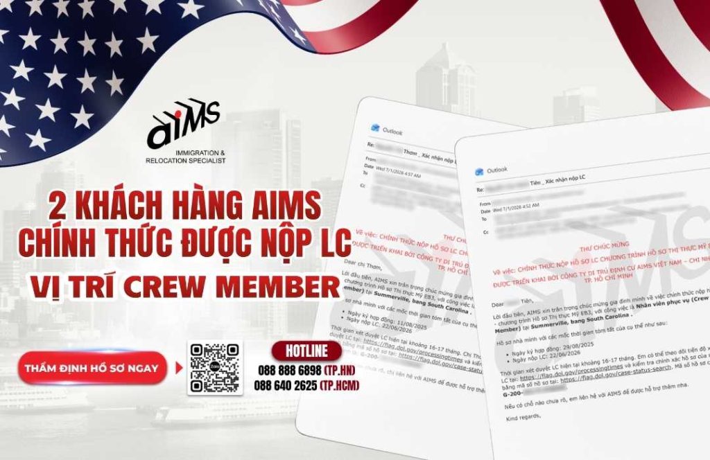 CHÚC MỪNG 2 KHÁCH HÀNG AIMS CHÍNH THỨC ĐƯỢC NỘP LC VỊ TRÍ CREW MEMBER