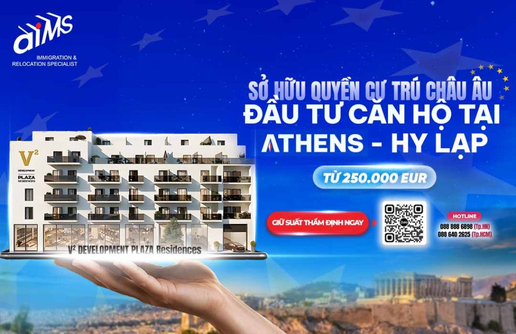 Sở hữu quyền cư trú Châu Âu khi đầu tư căn hộ Athens Hy Lạp từ 250.000 EUR 