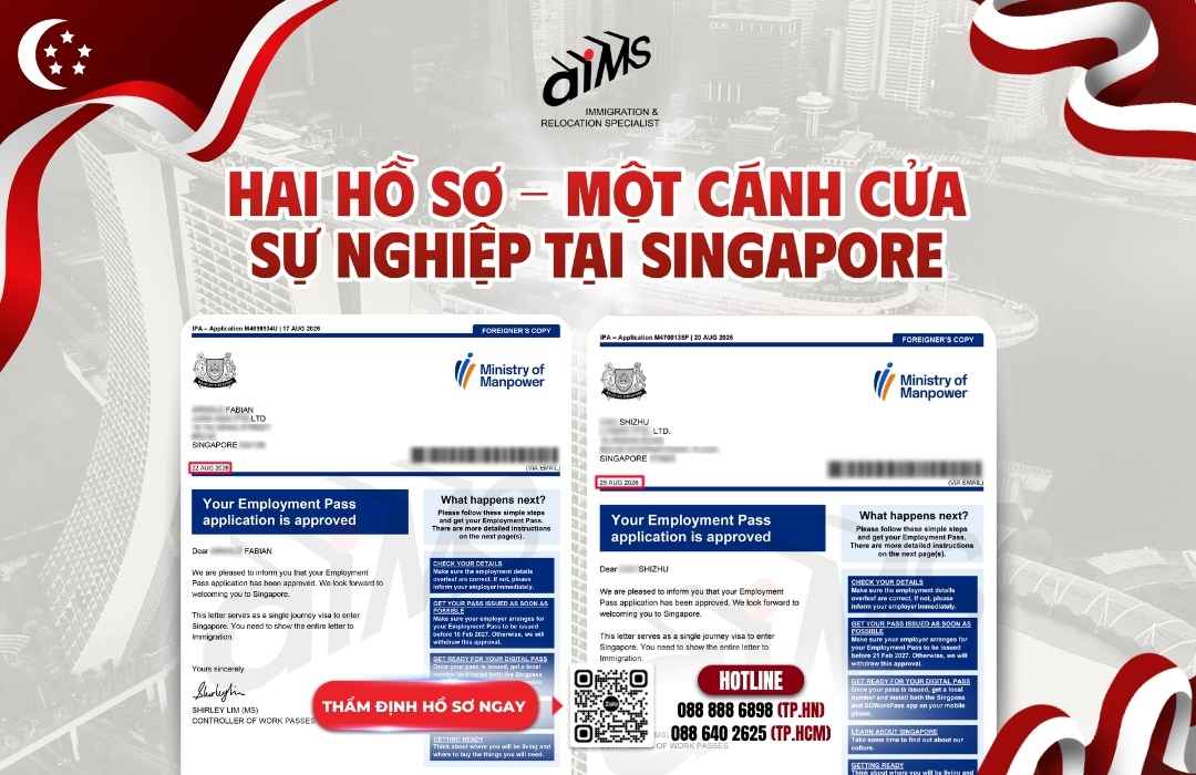 HAI HỒ SƠ - MỘT CÁNH CỬA SỰ NGHIỆP TẠI SINGAPORE 