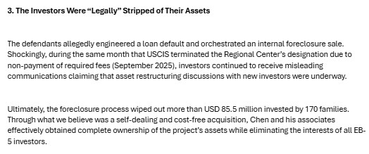 Email của 1 trong 170 nạn nhân của vụ lừa đảo EB5 tại Hollywood