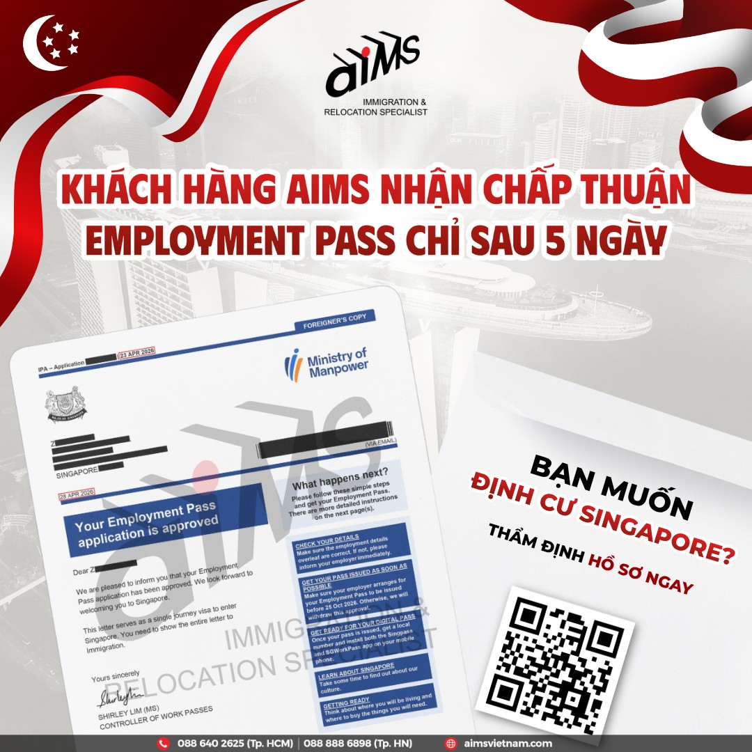 KHÁCH HÀNG AIMS NHẬN CHẤP THUẬN EMPLOYMENT PAS CHỈ SAU 5 NGÀY