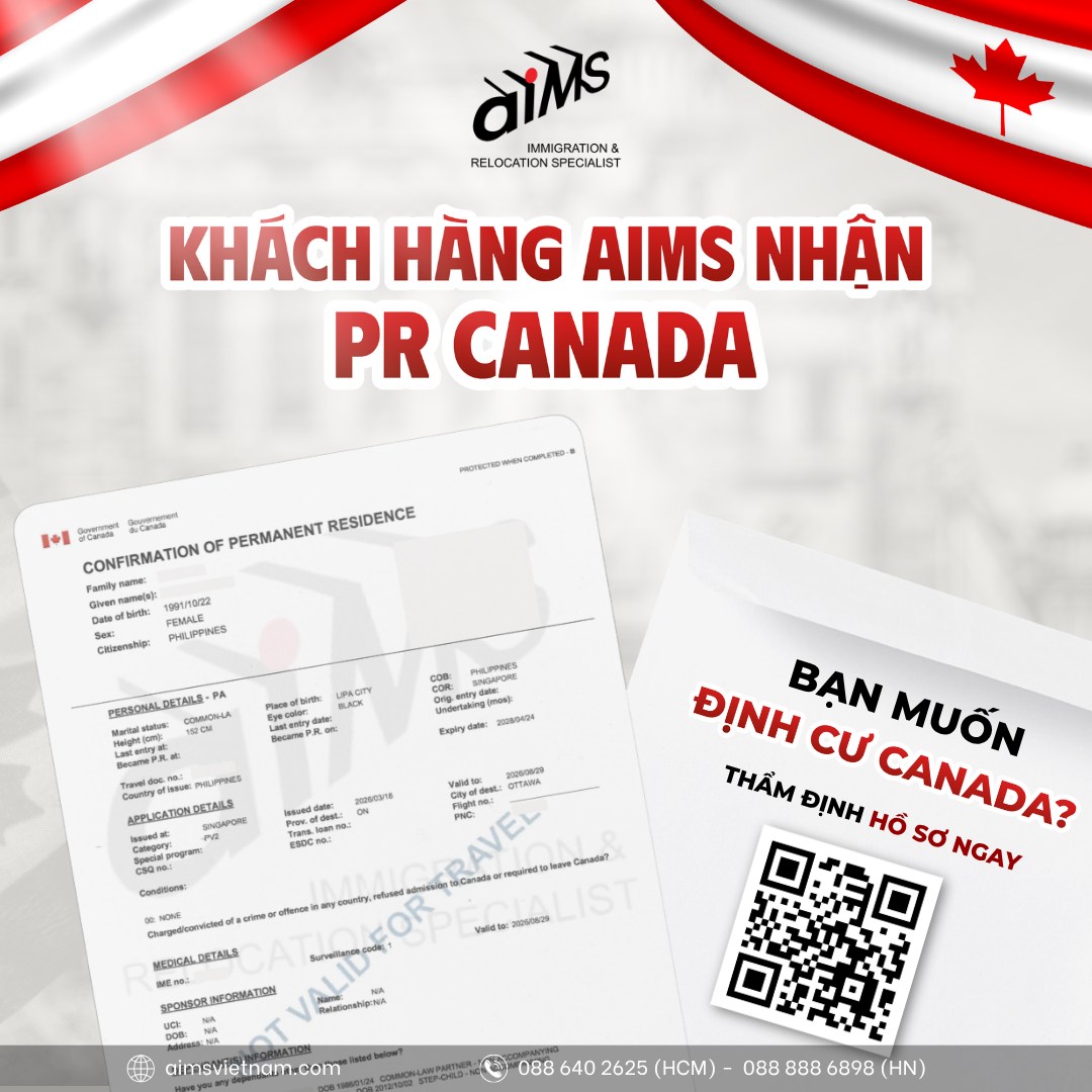 KHÁCH HÀNG D-N.A.V AIMS NHẬN THẺ THƯỜNG TRÚ PR CANADA NĂM 2026