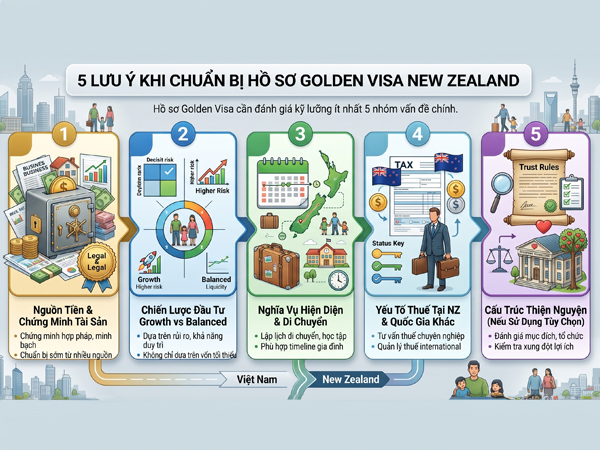 Lưu ý khi chuẩn bị hồ sơ Golden Visa New Zealand