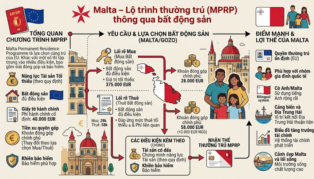 Malta – Lộ trình thường trú thông qua bất động sản