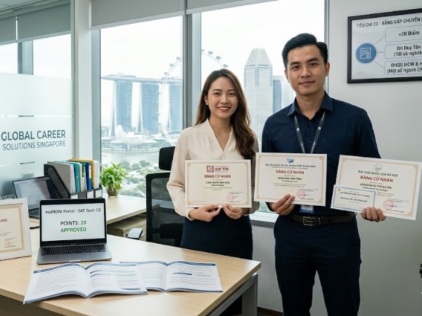 Nhung bang cap va chung chi cac truong duoc cong diem trong he thong di tru Singapore