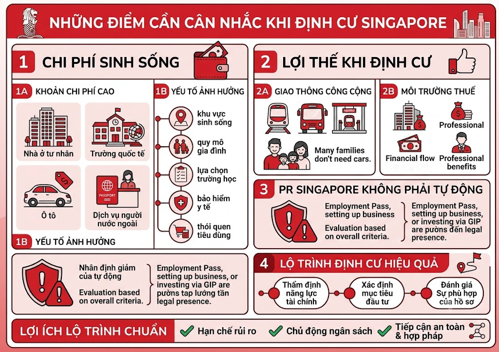 Những điểm cần cân nhắc trước khi định cư Singapore
