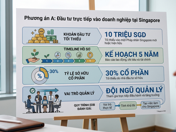 Phương án A: Đầu tư trực tiếp vào doanh nghiệp tại Singapore