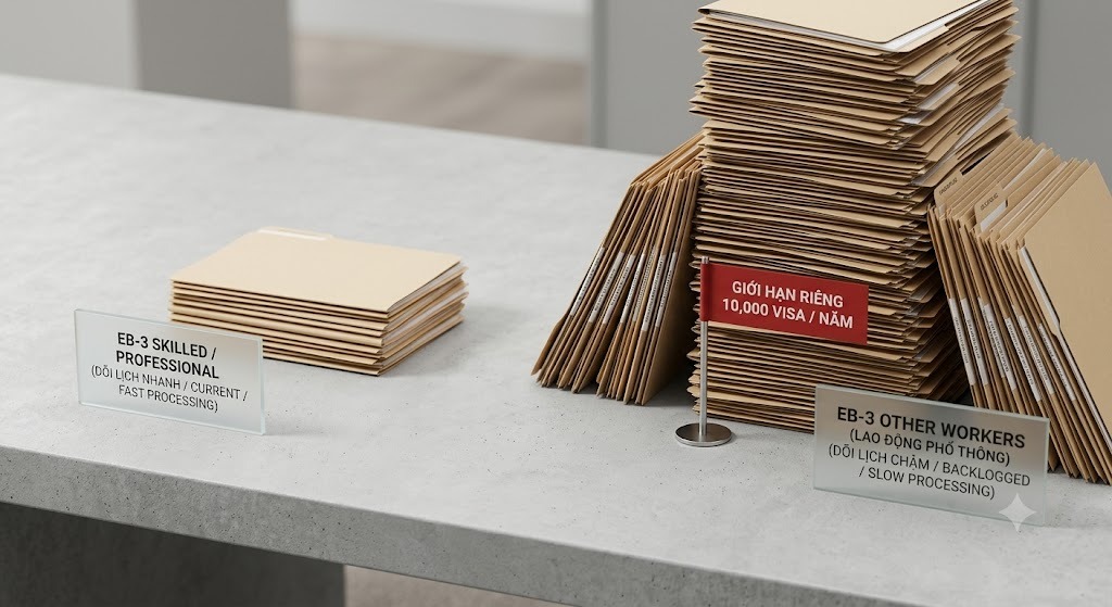 Sự khác biệt thời gian chờ EB-3 năm 2026