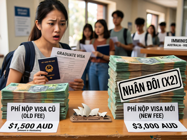 Úc tăng gấp đôi phí nộp visa sau du học 2026