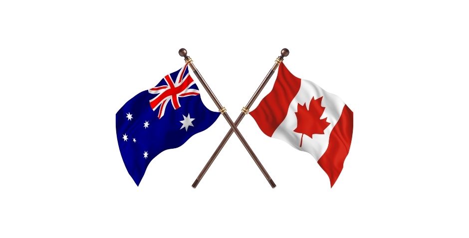 australia and canada flag
