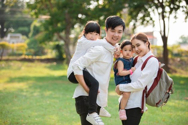 asian family portrait with happy people smiling park 35721 50