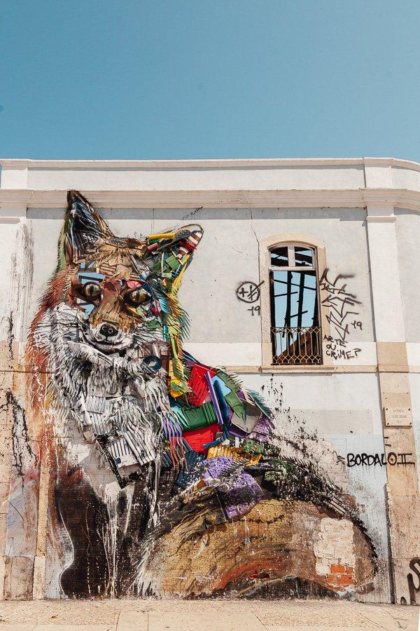 Lisbon Street Art the Fox by Bordalo II
