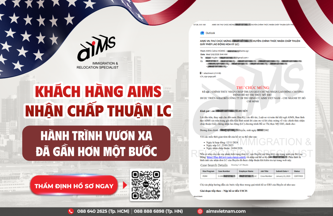 Khách hàng AIMS nhận chấp thuận LC công việc Crew Member